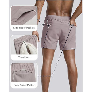 Custom Logo Embroidery Men's Body Building Training Joggers Running Shorts For Men Single <b>Layer</b> GYM Athletic Fitness Short Pants - Product Image 4