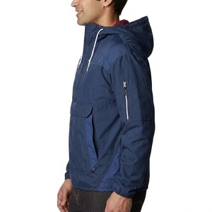 Chaqueta Cortavientos Anorak Azul Marino para Hombre, Ligera, con Capucha, Estilo Casual para Aventuras al Aire Libre y Uso Diario - Product Image 3