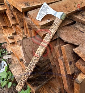 Hacha Vikinga Popular de Steel Craft International, Hachas Industriales de Alta Calidad con Diseño Vikingo, Hoja Grabada con Diseño de Damasco - Product Image 6