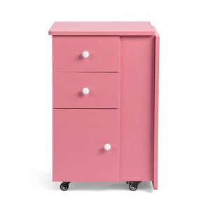 Table de manucure pliante moderne rose en MDF avec 2 tiroirs et 1 porte pour salon de manucure, usage domestique, en bois - Product Image 6