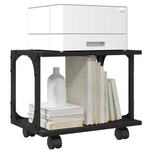 Support d'imprimante en bois d'ingénierie noir à 2 niveaux 16,1''x11''x13,2'' avec organisateur de bureau et tiroir - Product Image 5