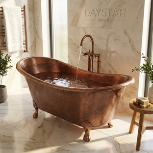 อ่างอาบน้ำทรงรีแบบตั้งพื้น Daystar Trade รุ่น Luxury Style ทำจากทองแดง สำหรับผู้ใหญ่ แข็งแรง ทนทาน พกพาสะดวก ใช้ในบ้าน ไม่มีฝาปิด - Product Image 1