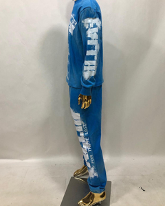 ชุดฮู้ดดี้ผู้ชายคุณภาพสูงสำหรับฤดูหนาว ODM พร้อมโลโก้ด้านหน้า เสื้อสเวตเชิ้ตและกางเกงสเวตแพนท์สไตล์สตรีทแวร์ - Product Image 1