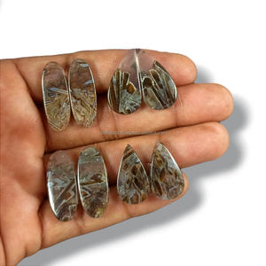 พลอยอะเกตคู่อัญมณีหลวมทรงหลังเบี้ยแท่งธรรมชาติอัญมณีกึ่งมีค่า - Product Image 2