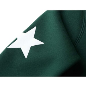 Sweat-shirt en molleton d'hiver vert décontracté imprimé en relief 3D avec broderie, ornements étoiles, col rond, graphique tendance, 100% coton - Product Image 2