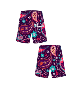 Pantalones Cortos Casuales para Hombre Ferocious Clothing, con Estampado Paisley Morado, Talla Grande, Cintura Elástica, Sublimados - Product Image 1