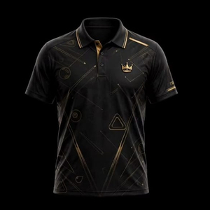 Maillot de snooker personnalisé en polyester tricoté uni à 100 %, à manches courtes, avec fermeture éclair, respirant et à séchage rapide, pour sublimation - Product Image 4