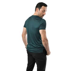 Camiseta de Cuello Redondo Personalizada para Hombre, Color Verde Azulado Oscuro, Manga Corta, Ropa Deportiva Informal, Corte Regular, Fabricante OEM, Proveedor de Ropa al por Mayor - Product Image 6