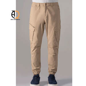 Pantalon Cargo Décontracté en Coton pour Homme, Coupe Ample, Taille Élastique, Jambe Droite, Grande Taille, Pantalon de Travail Décontracté pour Homme d'Âge Moyen - Product Image 1