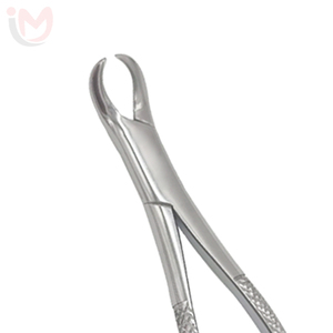 Pinzas manuales para extracción dental con agarre ergonómico y patrón en inglés para molares superiores - Product Image 2