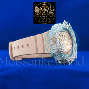Montre de luxe pour homme en moissanite, analogique, mécanique, cadran de 43 mm, cristal saphir, bracelet en acier inoxydable, fermoir à boucle - Product Image 3