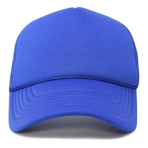 Customized Embroidery Mesh Foam Trucker <b>Hat</b> <b>Summer</b> Casual Sports Cap Baseball <b>Hat</b> Blue Color Cap Bulk Supply - Product Image 1