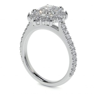 Radiant Cut Moissanite <b>Ring</b> 925 Sterling <b>Silver</b> White Gold Plated <b>Solitaire</b> Engagement <b>Ring</b> Elegant Bridal Wedding Promise <b>Ring</b> - Product Image 3