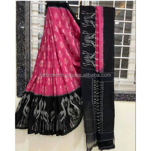 Linen Digital Print <b>Saree</b> Yellow and <b>Red</b> Party Wear - Product Image 3