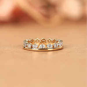 Anillo de oro macizo de 14K con banda ovalada verde de diamantes cultivados en laboratorio, corte ovalado, sin conflictos, para mujer - Product Image 5