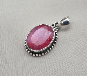Pendentif rubis en argent sterling 925, bijoux en pierres précieuses naturelles pour femmes, fabricant en gros, OEM - Product Image 3