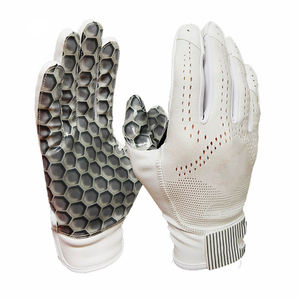 Gants de football américain personnalisés antidérapants de haute qualité avec poignées, conception à doigts complets et sangle de poignet réglable pour la protection sportive - Product Image 1
