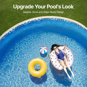 Telo di rivestimento per piscina fuori terra rotonda da 27 piedi, design Unibead, altezza parete 52 pollici, in acciaio standard per galleggianti, gommoni e cuscini - Product Image 6