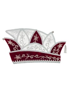 <b>Top</b> Selling White and <b>Red</b> Velvet Made Formal Fancy Carnival <b>Hat</b> Festival Headwear Carnival Prince Cap - Product Image 1