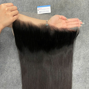 Pelucas de cabello humano con encaje frontal suizo HD y encaje frontal, cabello virgen, cierre de encaje, cabello liso, color natural humano. - Product Image 4