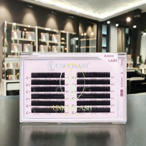 ขนตาปลอมอนิเมะแหลมคมสำหรับร้านเสริมสวยแบบมืออาชีพส่วนขยายจุดสีดำขนาด0.07มม. - Product Image 1