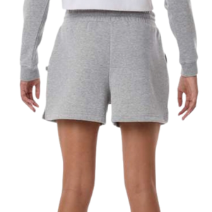 Custom <b>Womens</b> Light Grey Cotton Fleece <b>Shorts</b> Elastic Waist Drawstring Side Pockets Relaxed Fit Casual <b>Lounge</b> Wear OEM Wholesale - Product Image 2