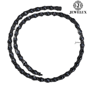 JEWELUX Moissanite Popcorn <b>Chain</b> <b>Necklace</b> 925 Silver Rhodium Plated Luxury Choker Unisex Everyday Wear From India - Product Image 2