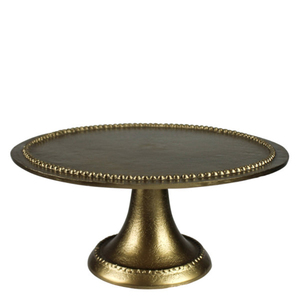 Soporte Redondo de Metal Dorado Antiguo con Borde de Cuentas para Tartas, Plato de Postres, Exhibidor de Repostería, Buffet de Panadería al por Mayor - Product Image 1