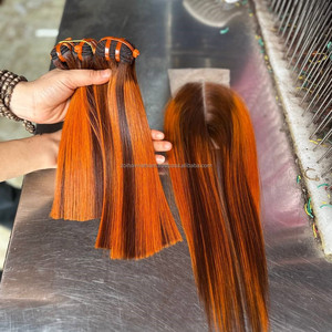 Produits capillaires de qualité supérieure : Mèches de cheveux naturels avec ensemble lace front, Perruques en cheveux naturels, Texture lisse et droite, Cheveux bruts - Product Image 2