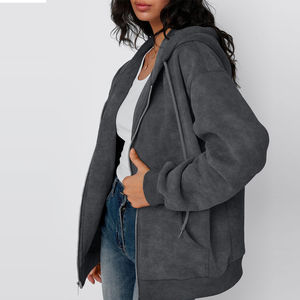 <b>Top</b> Seller Custom <b>Distressed</b> Streetwear Zip up Hoodie For Ladies Reasonable Rate Casual Wear Women Zipper Hoodies Customized - Product Image 5