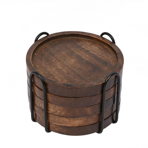 Square Wooden Eco-Friendly Contemporary Coasters with Durable Finish - Product Image 5