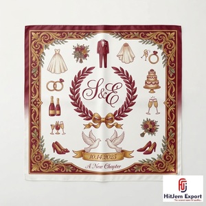 Pañuelo Cuadrado de Lujo con Estampado Personalizado, Estilo Seda, para la Cabeza, Chal de Moda, Marca Privada, Fabricante Textil OEM ODM - Product Image 4