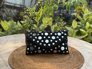 Bohemian Lightweight Mirror Flap <b>Clutch</b> Bag Handcrafted Work Elegant Evening Handbag Women <b>Wedding</b> Party Festive Occasion Travel - Product Image 1
