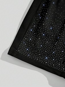 Men's Black Star Print <b>Shorts</b> <b>Sequined</b> Drawstring Casual Sport <b>Shorts</b> Mid Waist Breathable Polyester <b>Short</b> <b>Shorts</b> Rhinestones - Product Image 6