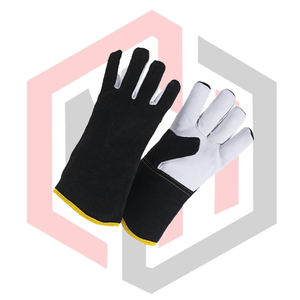 Grain Leather Palm MIGMAG Welding Gloves Anti-Vibration <b>7</b> oz 14 Inch Heat- <b>Fire</b>-Resistance Smooth Texture Tear-Resistant - Product Image 3