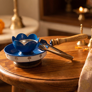 Decorative Arabic Bakhoor Burner With Wooden Handle And <b>Metal</b> Bowl, Ideal For Incense Burning, Home Fragrance And Gifting - Product Image 1