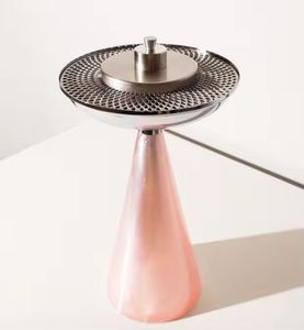 Quemador de Bakhoor de Metal Plateado con Base Cónica Blanca, Incensario Árabe de Lujo, Difusor de Fragancia para el Hogar de Acero Inoxidable Moderno - Product Image 3