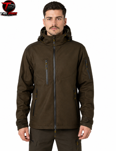 Veste Softshell à Capuche Imperméable pour Hommes TriPro Sports, Fermeture Éclair Intégrale, Multi-Poches, Performance pour la Chasse, la Randonnée et le Camping - Product Image 1