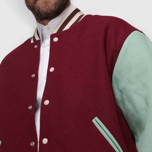Veste de baseball universitaire personnalisée en toile avec col montant, respirante, de haute qualité, avec logo frontal, pour homme - Product Image 4