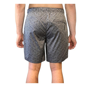 Pantalones Cortos Deportivos de Secado Rápido para Hombre al por Mayor - Pantalones Cortos de Gimnasio con Estampado Geométrico y Logotipo Personalizado con Bolsillos con Cremallera - Product Image 5