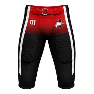 Red & Black American Football <b>Compression</b> Shorts with Impact Protection Pads for Adult Football Training and Competitive Play - Product Image 1