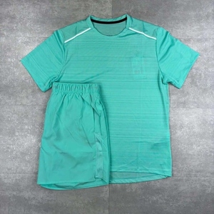 Summer Men Sports Reflective Skin Friendly Running <b>Set</b> Short Sleeve t Shirts Shorts 2 Pieces Lightweight Workout Gym Tracksuit - Product Image 1