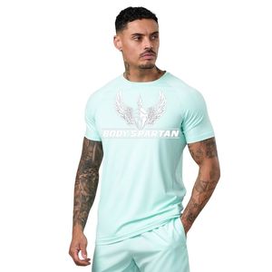 Men’s Mint Green Graphic Print T Shirt Crew Neck Short Sleeve Athletic Gym Workout Training Casual Sportswear Activewear Tee - Product Image 1
