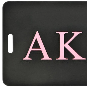 AKA Black Luggage <b>Tag</b> Black PVC Travel Bag <b>Tag</b> with Pink Lettering <b>ID</b> Address Card Holder Suitcase Travel Accessory for Women - Product Image 4