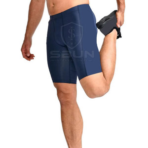 High Quality <b>Men</b> <b>Compression</b> <b>Shorts</b> Elastic Waist Breathable Quick Dry Spandex/Polyester High Street Gray Color - Product Image 3