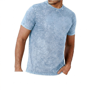 T-shirt décontracté uni teint sur mesure pour homme, effet délavé, confortable, prix raisonnable, vente chaude - Product Image 1