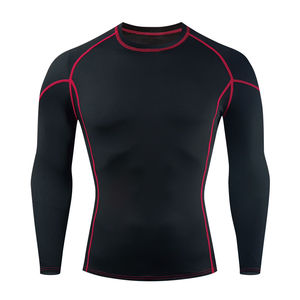 Camiseta Deportiva de Compresión para Hombre con Logotipo Personalizado, Impresión en Serigrafía, Manga Larga, Protección UV, Spandex, Poliéster - Product Image 3