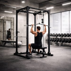 Estación de Entrenamiento Premium Integrada <span class=keywords><strong>con</strong></span> Jaula de Potencia, <span class=keywords><strong>Rack</strong></span> de Culturismo <span class=keywords><strong>con</strong></span> Polea de Remo y Marco para Levantamiento de Pesas para Entrenamiento en Gimnasio - Product Image 6