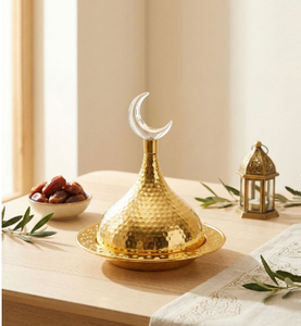 Bol à dattes de style arabe, décoration de table pour dîner d'hôtel, bol à fruits en acier inoxydable plaqué or - Product Image 6