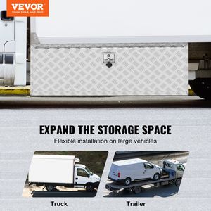 Heavy Duty Aluminum 48 X 24 X 24 Underbody Truck <b>Box</b> Diamond Plate Pickup Storage Tool <b>Box</b> <b>Lock</b> Cargo Control Accessories - Product Image 2